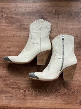 Free People Brayden Western Boots Size 41 RT $298 NWOT Bone